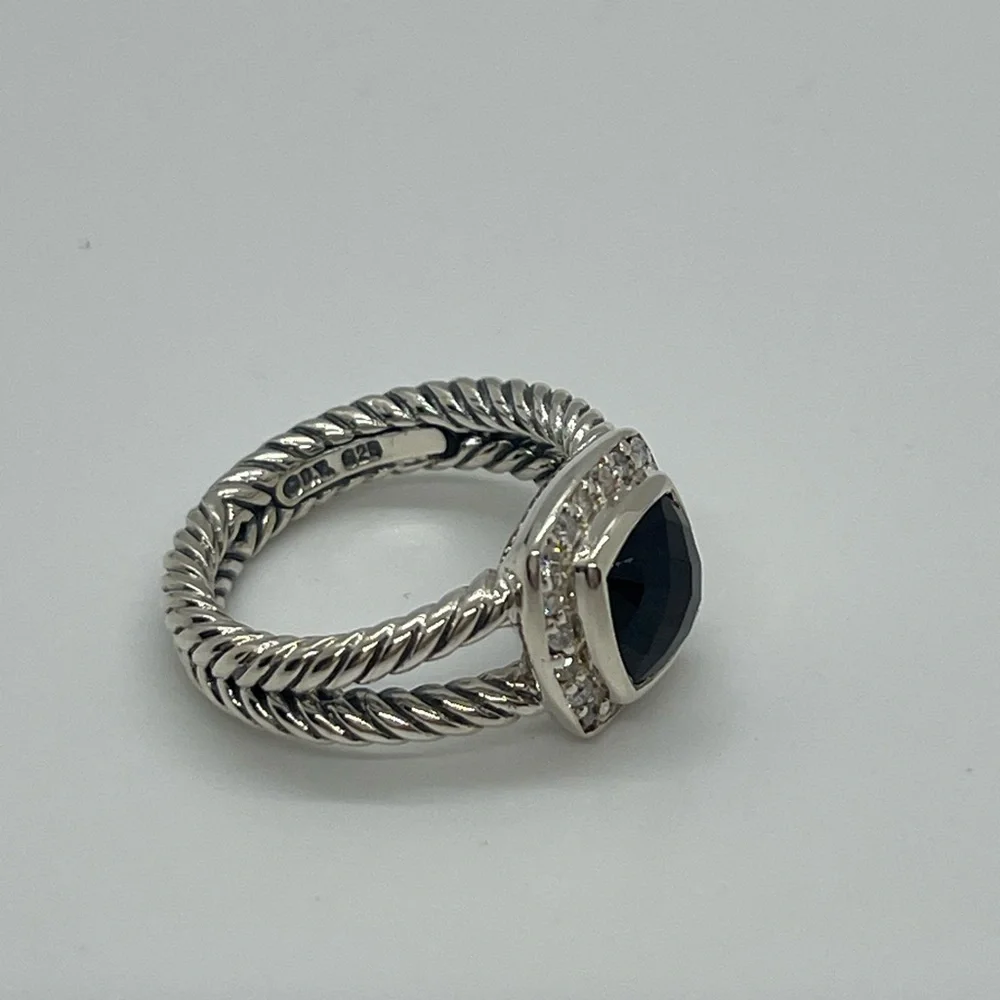 David Yurman Black Onyx Petite Albion Ring - Picture 6 of 7